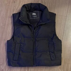 Zara Quilted Vest Black